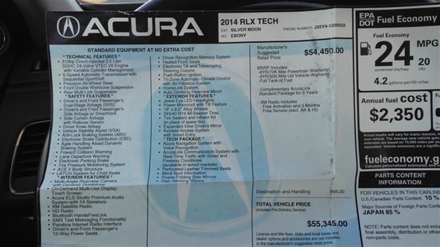 2014 Acura RLX Base w/Tech photo