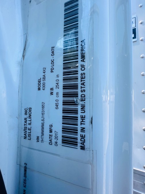 2018 International 4300 26 FEET DRY BOX  + CUMMINS  +  photo