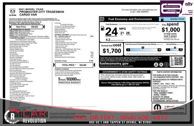 2021 RAM ProMaster City Cargo Van Tradesman photo