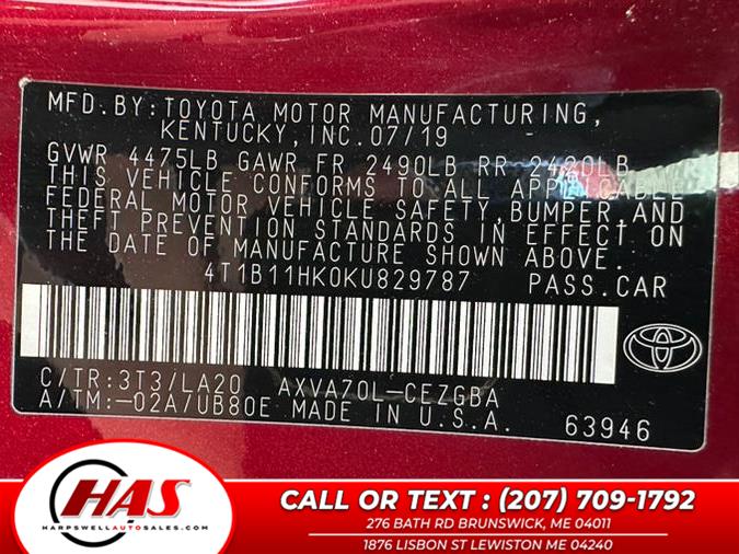 2019 Toyota Camry XLE Auto (Natl) photo