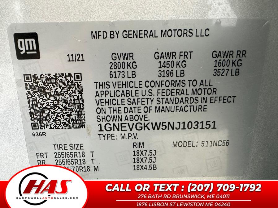 2022 Chevrolet Traverse AWD 4dr LT Cloth w/1LT photo