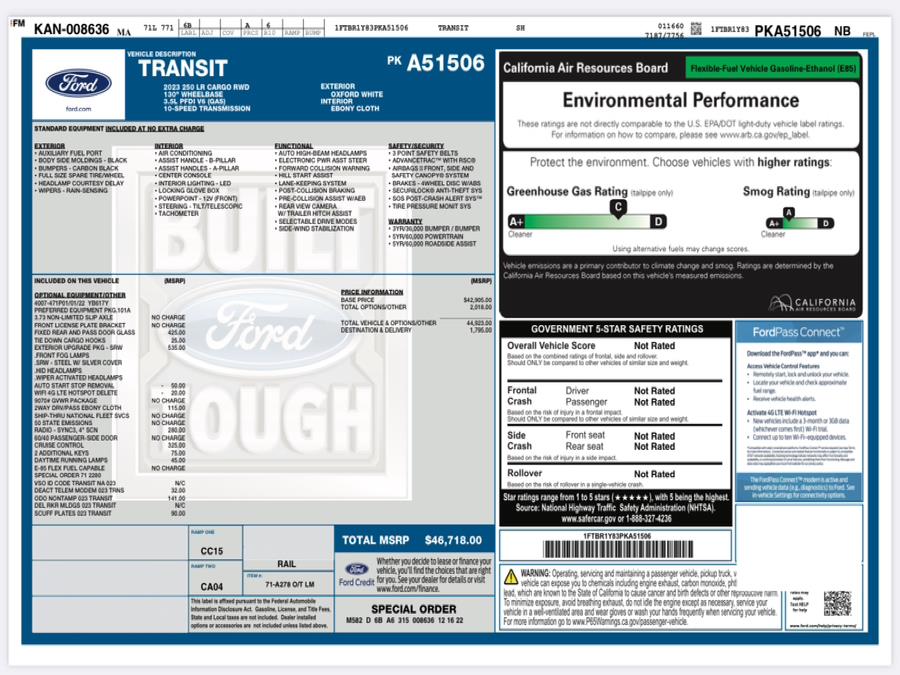 2023 Ford Transit Cargo Van T-250 130