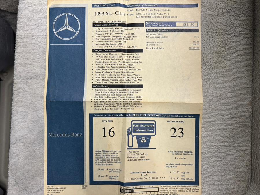 1999 Mercedes-Benz SL-Class SL500 photo
