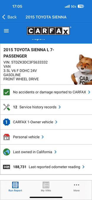 2015 Toyota Sienna 5dr 7-Pass Van L FWD (Natl) photo