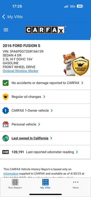 2016 Ford Fusion 4dr Sdn S FWD photo