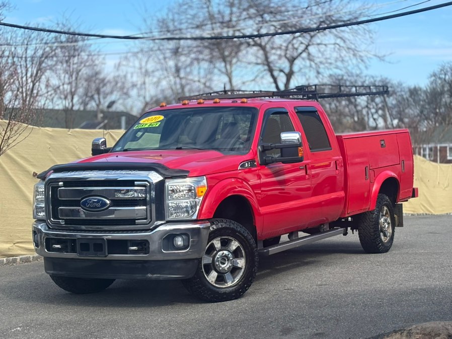 Red 2011 Ford F-350 Super Duty Lariat Crew Cab 4WD Pickup Truck Four-Wheel Drive Automatic