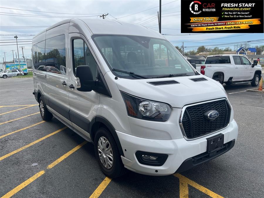 Oxford White 2024 Ford Transit Passenger 350 XLT Medium Roof LB RWD Van Rear-Wheel Drive Automatic